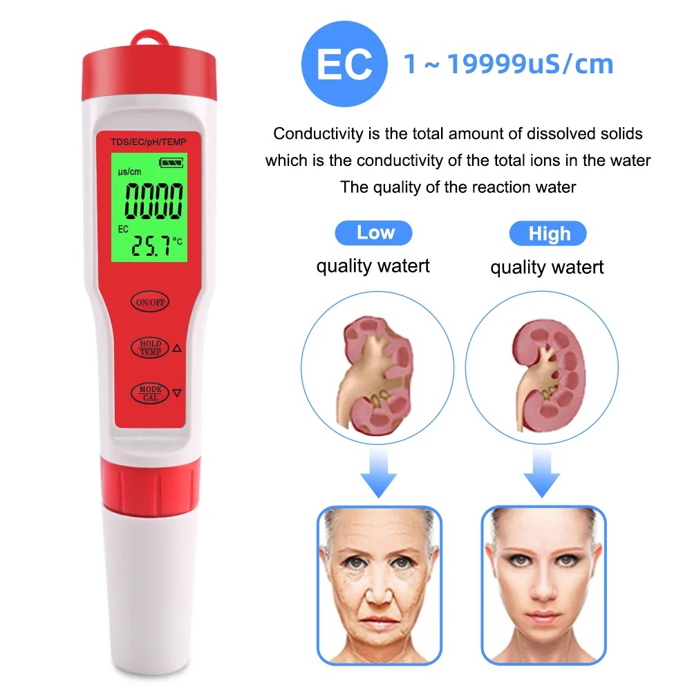 4 IN 1 TDS PH Meter PH/TDS/EC/ - огляд і ціна Ph Meter Digital Water Tester